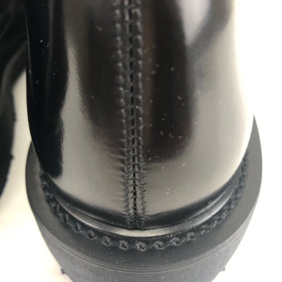 Saint Laurent Black Leather Combat Boots 38 - Picture 8 of 16